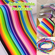 Spiral Cord Cable Wrapper TPU Wire Protector Color Spring Data Line Cover Winder for USB Charger Ear
