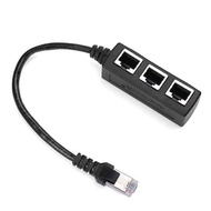 อะแดปเตอร์เครือข่ายที่แยกสายไฟอีเทอร์เน็ต RJ45ตัวแยกสายอีเทอร์เน็ต1ถึง3สายอะแดปเตอร์เชื่อมต่ออีเทอร์