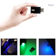 Super 8 Colors Mini USB-C LED Car Light Auto Atmosphere Neon Light Plug And Plays Decoration Ambient