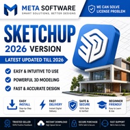 🔥SketchUp Pro 2026 Latest Full Version | V-Ray 7.3 | Enscape 4.17 | Enscape Asset Library | LayOut L