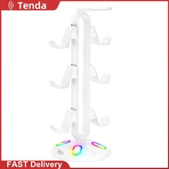 RGB Game Controller Holder 9 Light Modes Game Headset Stand with 3.5mm & Type-C Support Win7/8/10/11