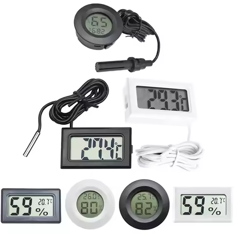 Mini LCD Digital Thermometer Hygrometer for Freezer Temperature -50~70 Degree Refrigerator Fridge Th