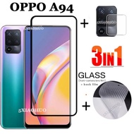 (3 in 1) For OPPO A94 mobile phone screen tempered glass protective film + camera lens protective fi
