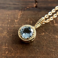 黃金項鍊 男款/18K金項鍊/海藍寶項鍊/K18 單鑽項鍊/免運/日本製/snd069