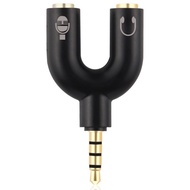 3.5mm Audio Adapter 3.5mm Jack Male to 2 Female Headphone Mic Splitter Audio Cables Adapter
