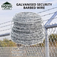 Galvanized Security Barbed Wire 4.8KG / Dawai Kawat Duri Pagar Rumah 2.3MM (T) x 50M (L)