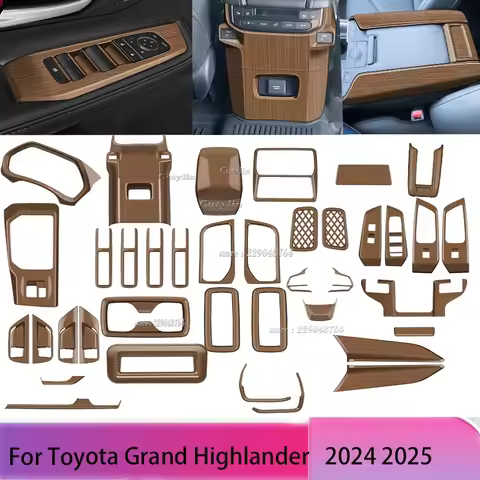LHD for Toyota Grand Highlander 2024 2025 ABS Wood Window Rise Switch Gear Shift Panle Instrument Re