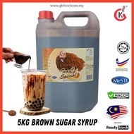 G&K 1:8 Concentrate Brown Sugar Syrup 5kg(4L) | Syrup Gula Perang Pekat Halal | Brown Sugar Milk Tea