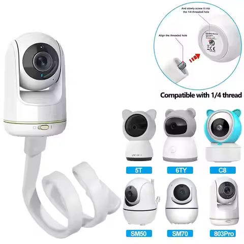 Baby Monitor Holder Flexible Baby Cam Bracket No Drilling Crib Cradle Rod Hose Holder Suitable for M