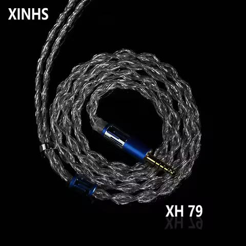 XINHS XH79 Gray 7N OCC+Shielded Oil-Immersed Graphene Silver-Plated Palladium IEM Cable 3.5MM / 4.4M