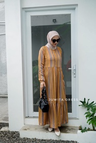 gamis rayon motif polkadot bunga abstrak/ dress muslim/ juwita dress - series o