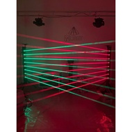 Laser blinds with 8 red LED eyes and laser blinds with 8 blue LED eyes