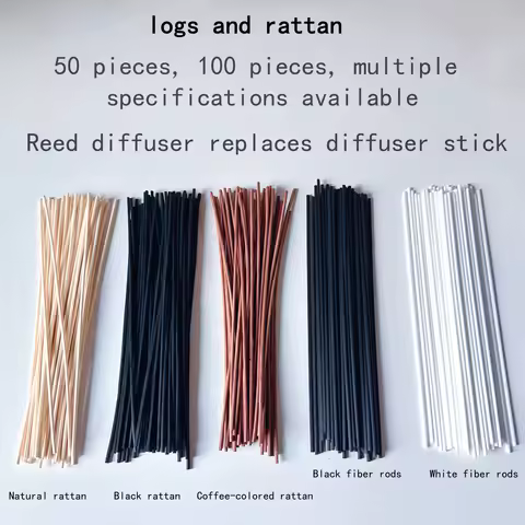 100 Pieces of Natural Wood Rattan Reed Diffuser Sticks, Replacement Reeds with a Diameter of 3mm, Fl