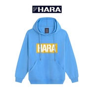 [ส่งฟรี] Hara ฮาร่า ของแท้ เสื้อกันหนาว สเวตเตอร์ มีฮู้ด Unisex สีสีฟ้า สกรีนลาย Cotton 100% คุณภาพด