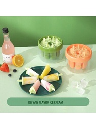 1個綠色pp材質diy冰淇淋兒童冰淇淋冰沙8個隔間冰製造塊家庭冰箱冰格