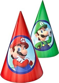Amscan Super Mario Brothers™ Luigi Paper Cone Hats, Party Accessory (Pack of 8)