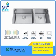 SORENTO SRTKS2408 S/Steel Kitchen Sink Double Bowl Sink Undermount Kitchen Sink with Tap Bowl Sink Double Bowl Sink