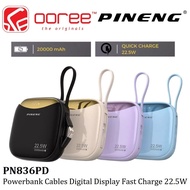 PINENG PN830/PN836 (10000MAH/20000MAH) POWERBANK TYPE C FAST CHARGING 22.5W BUILT IN CABLE PORTABLE 