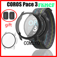 FKMCF Cases For Coros Pace 3 Smart watch Case Tempered Glass Cover Bumper Screen Protector Charging 