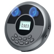 [ ]Portable Bluetooth CD Player Rechargeable Discman with Dual Speakers and Headphones Cd Player Mp3