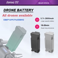 Drone Battery 3.7V 2600mAh Rechargeable Lithium Battery for E88/E88 Pro/E99/P12/P7 Drone Replacement