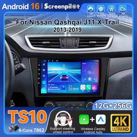 Car Radio For Nissan X-trail Qashqai 2 J1t32 Qashqai J10 J11 2014 2015 2016 2017 2018 2019 Android 1