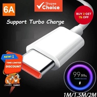 Type-C 6A Turbo Super Fast Charging Cable For Xiaomi 18w 27w Charger