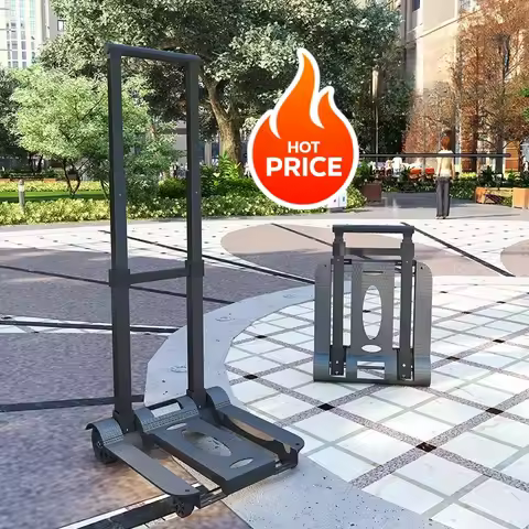 Buy vegetable cart, small push cart, cart trolley, folding handle, portable cargo, household luggage