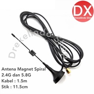 1.5 m SMA MALE 2.4G and 5.8G cable magnetic Spiral antenna