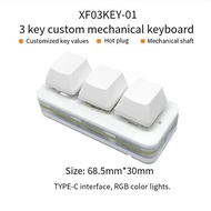 3 Keys Custom Mini Keyboard Copy Paste Cut Select All Enter Ctrl C V for Programmer Audio Game Short