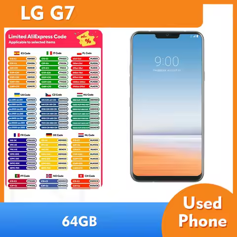 LG G7 ThinQ 4G 128GB ROM SmartPhone 3000mAh 3120x1440px 6.1inches 16MP Cameraoriginal used phone