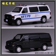 [Ready Stock Hot Sale] 596 1: 64 Ford E350 VAN NYPD NYPD Black Casual Clothes VAN Alloy Car Model De