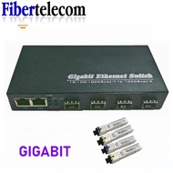 Gigabit Ethernet switch Fiber Optical Media Converter 4 SFP module port 2 RJ45 10/100/1000M