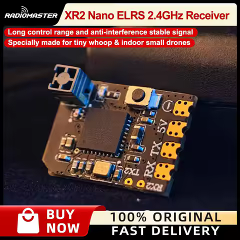 RadioMaster XR2 Nano 2.4GHz ExpressLRS Receiver LR1121 Tower Antenna Built-in WiFi UART Port For Tin