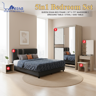 bedroom set 5x7 bedroom set divan queen  katil  set bilik  almari baju  wardrobe  5x7 wardrobe