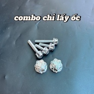 Bộ ốc Gác Chân Salaya Inox 304 lắp Wave Nhỏ Zx Wave thái ( 2 tán 4 ốc salaya)