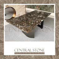 CENTRAL STONE Natural Marble From Brazil Customization For Dining Coffee Side Table Feature Wall Real Marble - Black Cosmic