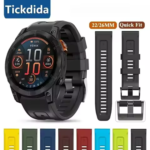 Quickfit Silicone Band for Garmin Amazfit T-Rex UItra 2 Falcon UItra2 Fenix 8X 9 7 7X 6 5X Strap 26m
