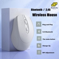 【SG】Wireless Mouse Silent Type-c rechargeable Port BT5.2 + 2.4GHz Receiver Mouse For Cute Style Girl