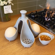 ‎Space Saving Egg Boiler 4 Eggs - Stackable Silicone Design with Pouring Spout & Handles