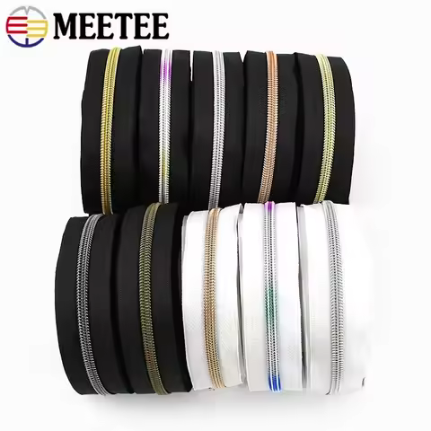 1-10M 3#5# Clothes Zippers Tape Bag Down Coat Zips By Meter Skirt Jacket Cloth Coil Zip Closure Repa