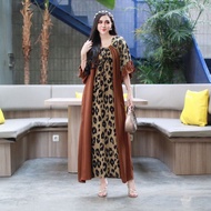 DASTER ARAB COMBI FUJI LEOPARD DRESS // RAYON SUPER GRADE A ORI \\ MODEL KEKINIAN
