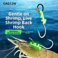 OAG12W 5Pcs Luminous Live Shrimp Hooks, No Unhooking Anti-entanglement Luminous Bait Fixed Holder Se