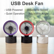 Small USB Desk Fan Air Circulator Fan, Powerful Airflow 30-Degree Adjustable Tilt Portable Table Fan Quiet Desktop Fan for Home Bedroom Office