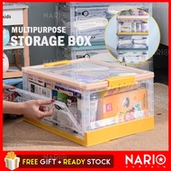 NARIO 35L Large Capacity Double Opening Storage Box Book Organizer Box Clothes Toys Storage Box Dorm