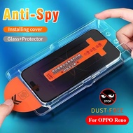 Easy install Anti-spy Tempered glass For OPPO Reno 13 13F 12F 11F 8 8T 8Z 7Z 6Z 5 5Z 5F 4 4F 4Z 3 2 