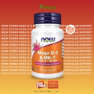 Vitamin Mega D3 D 3 and MK7 5000 IU 180 mcg NOW Contents 60 Capsules + D3 5000IU + K2