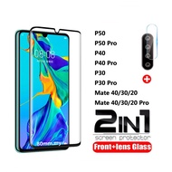 Huawei Tempered Glass P50 P40 P30 P20 Pro 3D Full Coverage Screen Protector For Huawei Mate 40 30 20 Pro P50Pro Protective Glass Film &amp; Camera Lens Protector