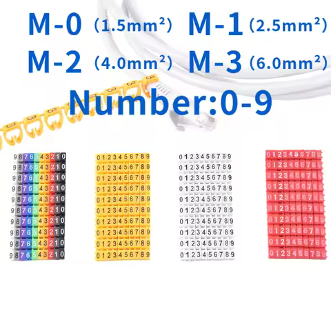 100/150 Pcs Cable Markers Colourful C-Type Marker Number Tag Label For 2-10mm Wire Marker Tag Label
