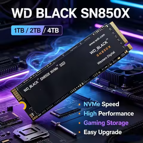 New WD BLACK SN850X M.2 2280 PCIe Gen4 NVMe High-Performance Gaming SSD, 1TB/2TB/4TB Storage for Lap